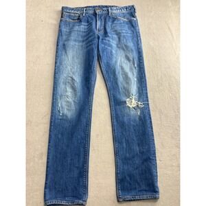 Emporio Armani Men's Blue Wash Denim Jeans Size 30 x 32 Distressed Look